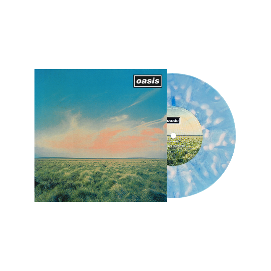 Oasis - Whatever - Pink and Blue Splatter 7" Vinyl