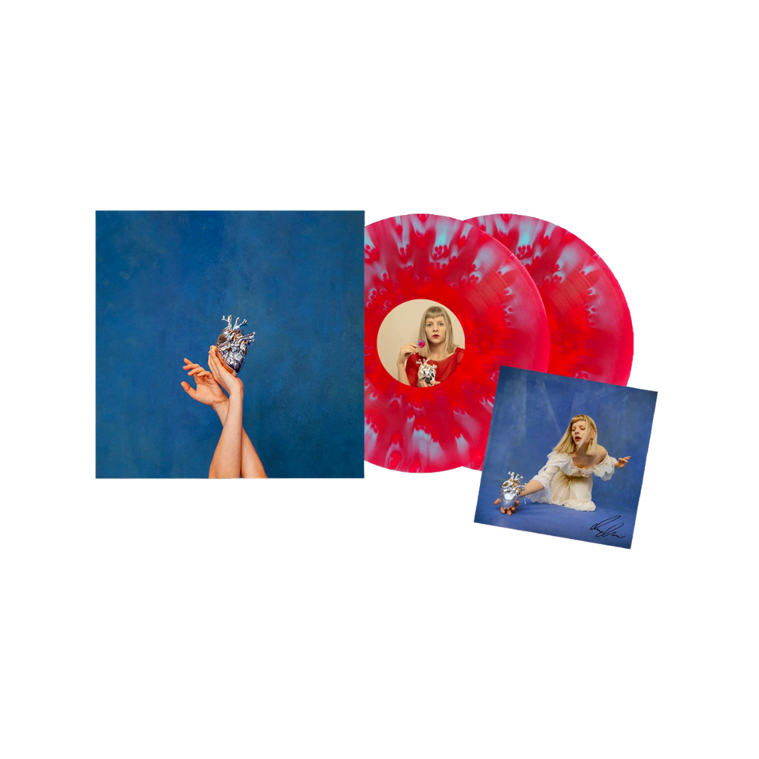 Aurora - What Happened To The Heart - Signed Red With Blue Splatter Vinyl