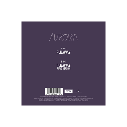 Aurora - Runaway - Blue Marbled 7" Vinyl Back Cover