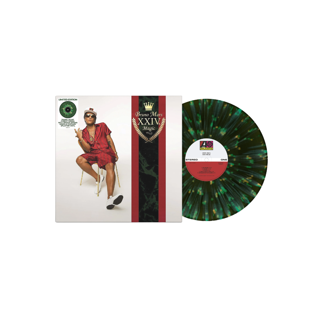 Bruno Mars - XXIVK Magic - Translucent Green With Spring Green and Custard Splatter Vinyl