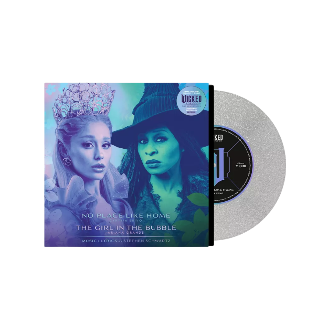 Cynthia Erivo / Ariana Grande - No Place Like Home / The Girl In The Bubble - Transparent Glitter 7" Vinyl