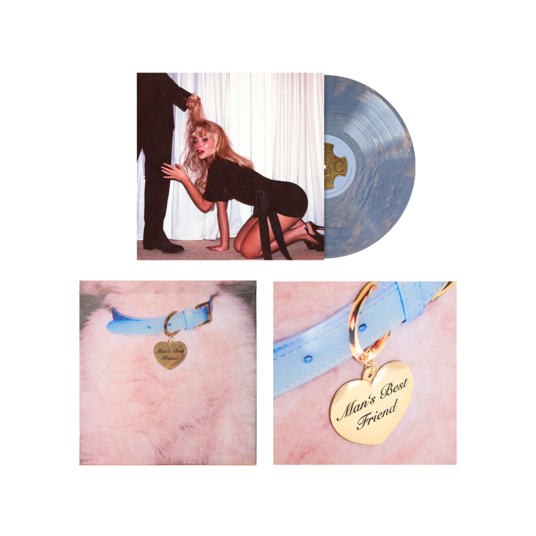 Sabrina Carpenter - Man's Best Friend - Deluxe Iridescent Blue Vinyl with faux fur and dog collar medallion on the back cover
