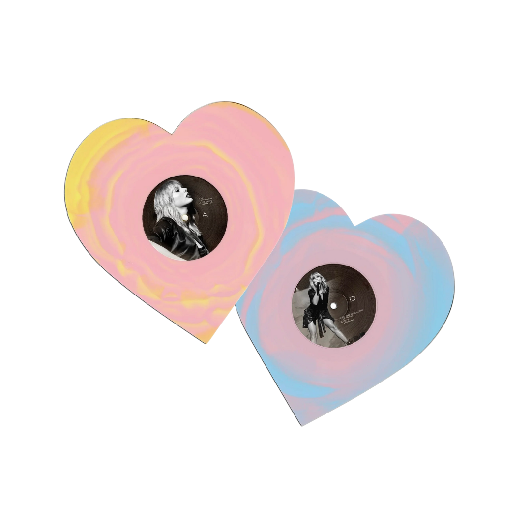 Taylor Swift - Lover Live From Paris - Pink-In-Yellow Swirl & Pink-In-Blue Swirl Heart Shaped Vinyl (2025 Edition)